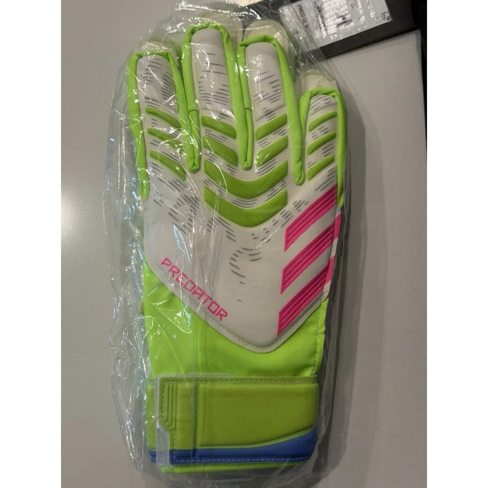 Adidas Predator Match Fingersave Jr Goalkeeper Gloves JH3810 Green Pink 7 NWT